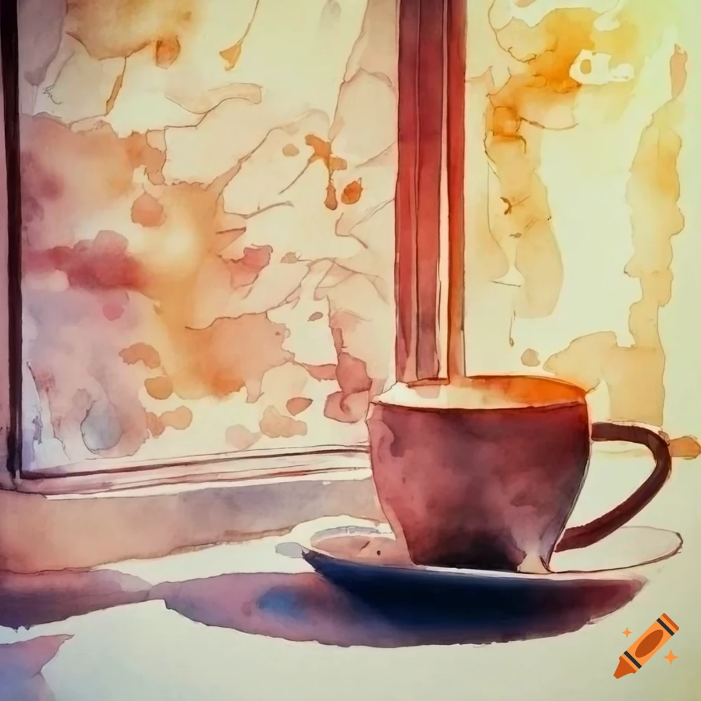 Minimalist drawing of a cup of matcha tea on Craiyon