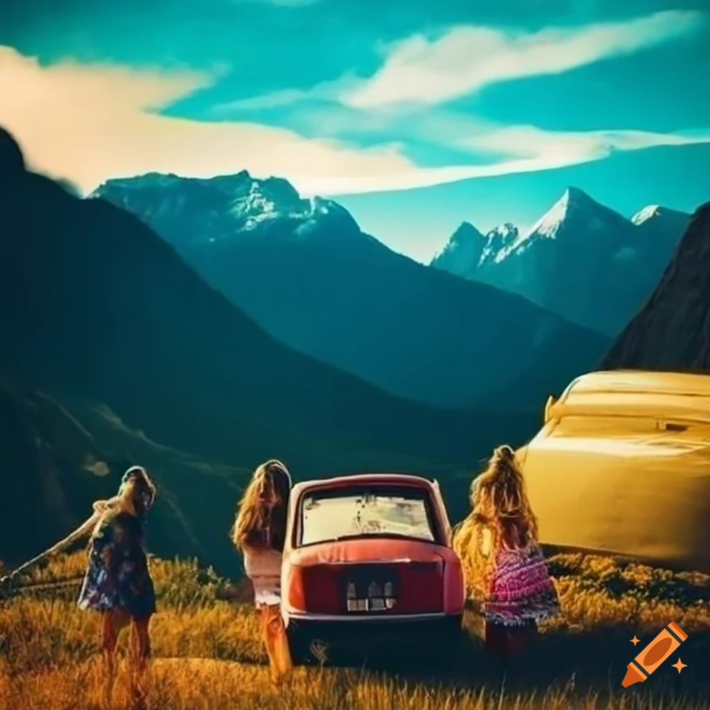 Two Girls On A Roadtrip On Craiyon 