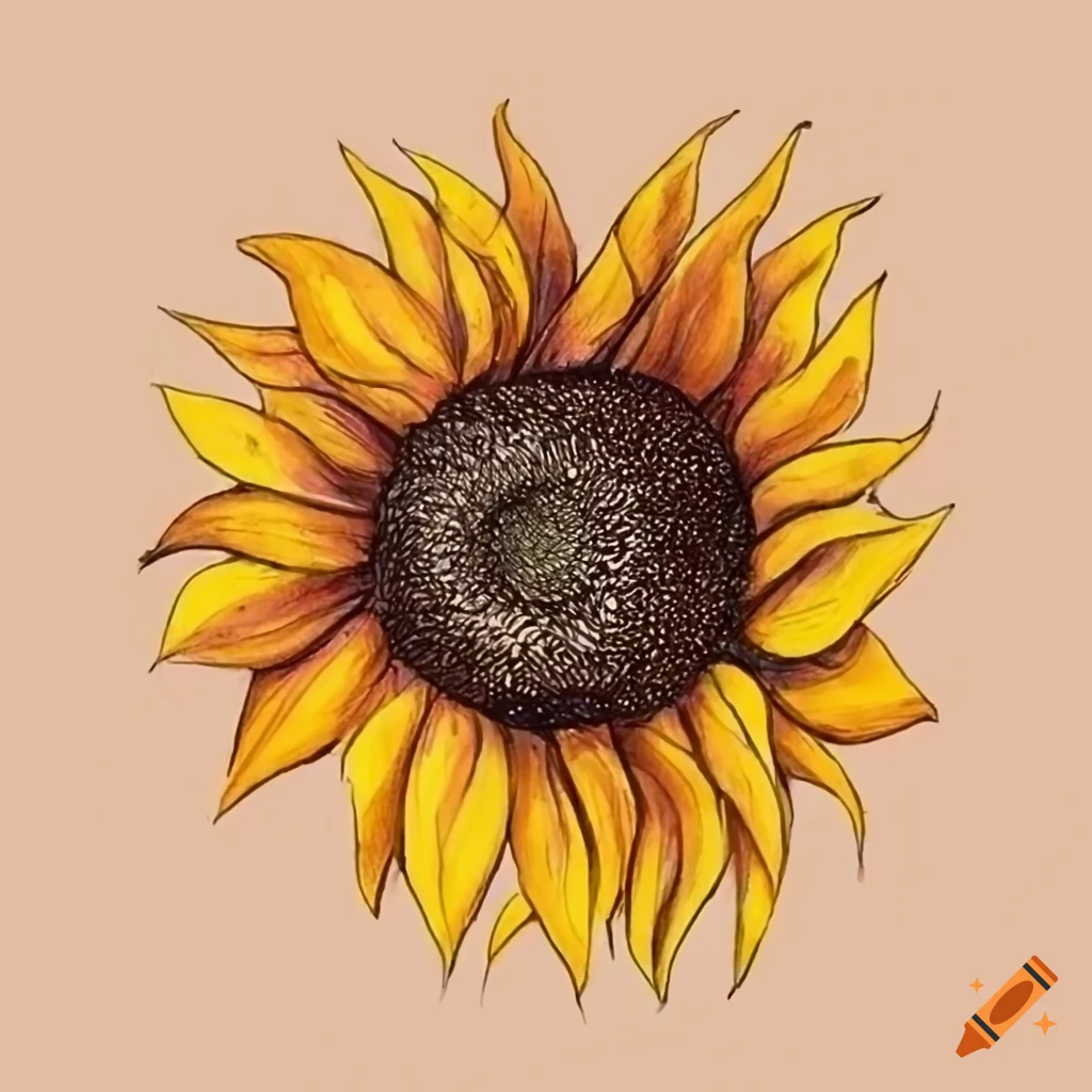 SunFlower Drawing | How To Draw a Sunflower with Colored Pencils |  Step-by-Step Tutorial! - YouTube