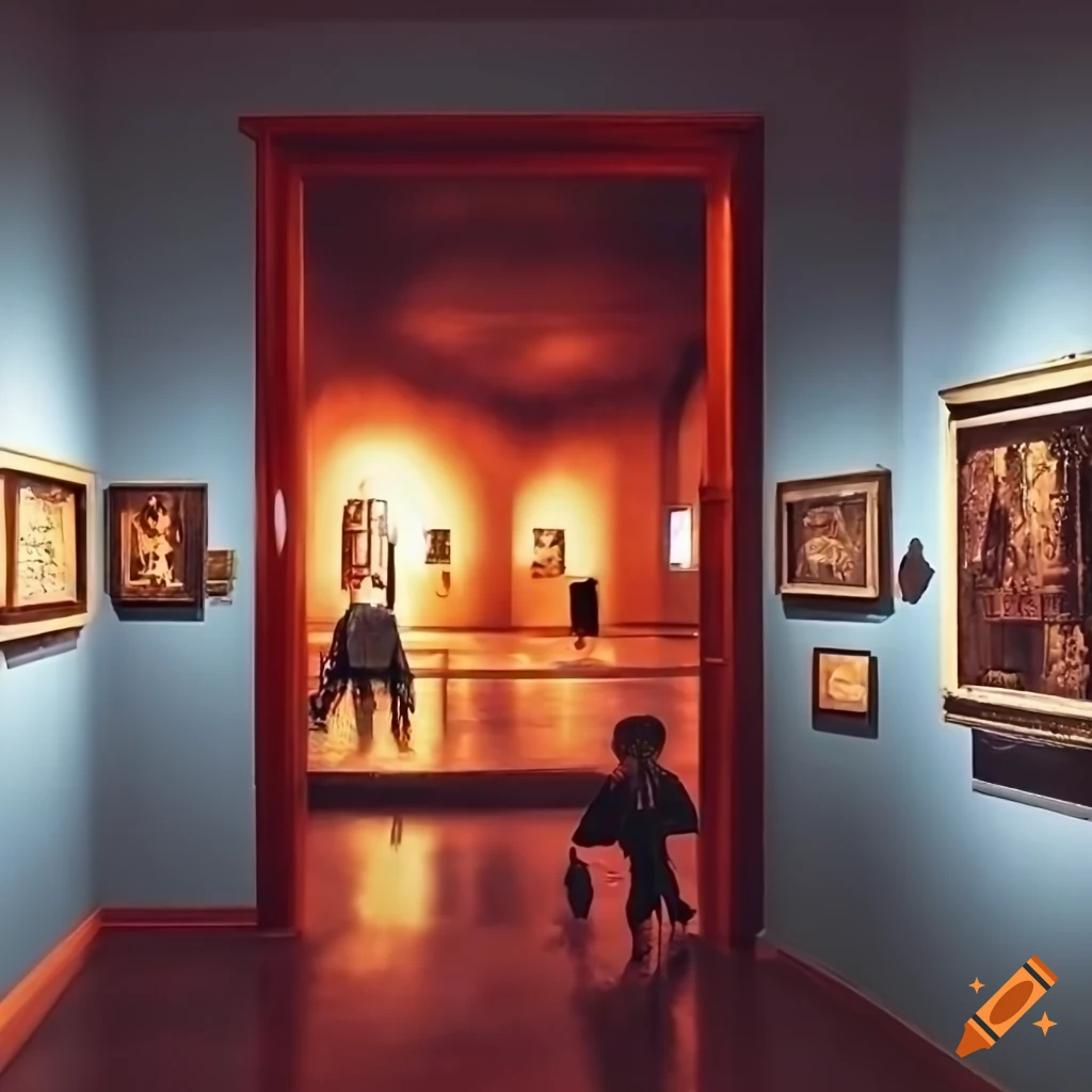 Art exhibition in a museum