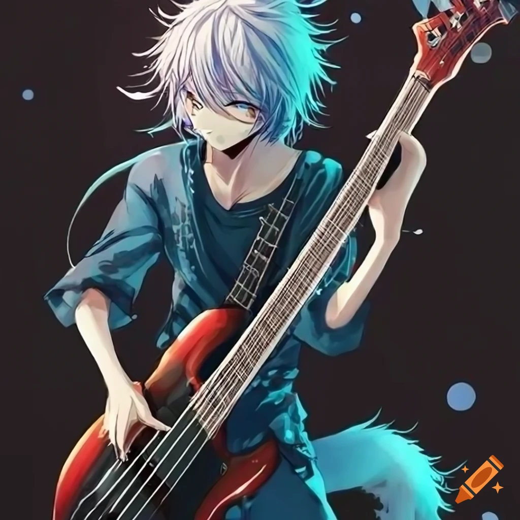 Anime Girl playing guitar