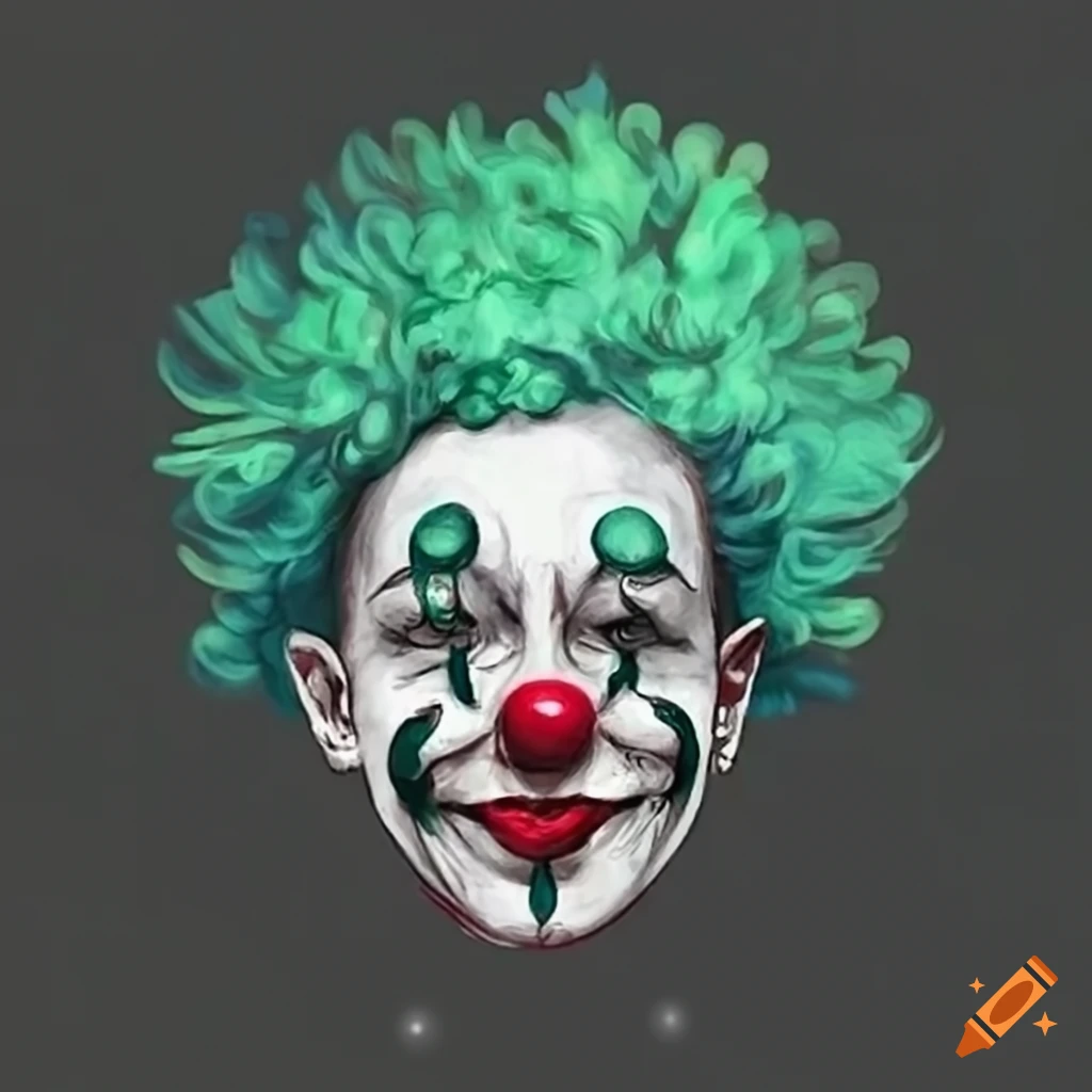 clown with green and red hair