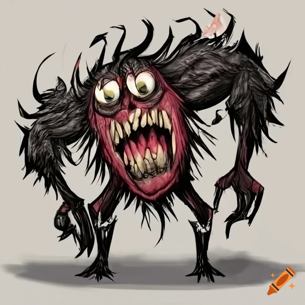 Digital art of a fierce monster with sharp teeth