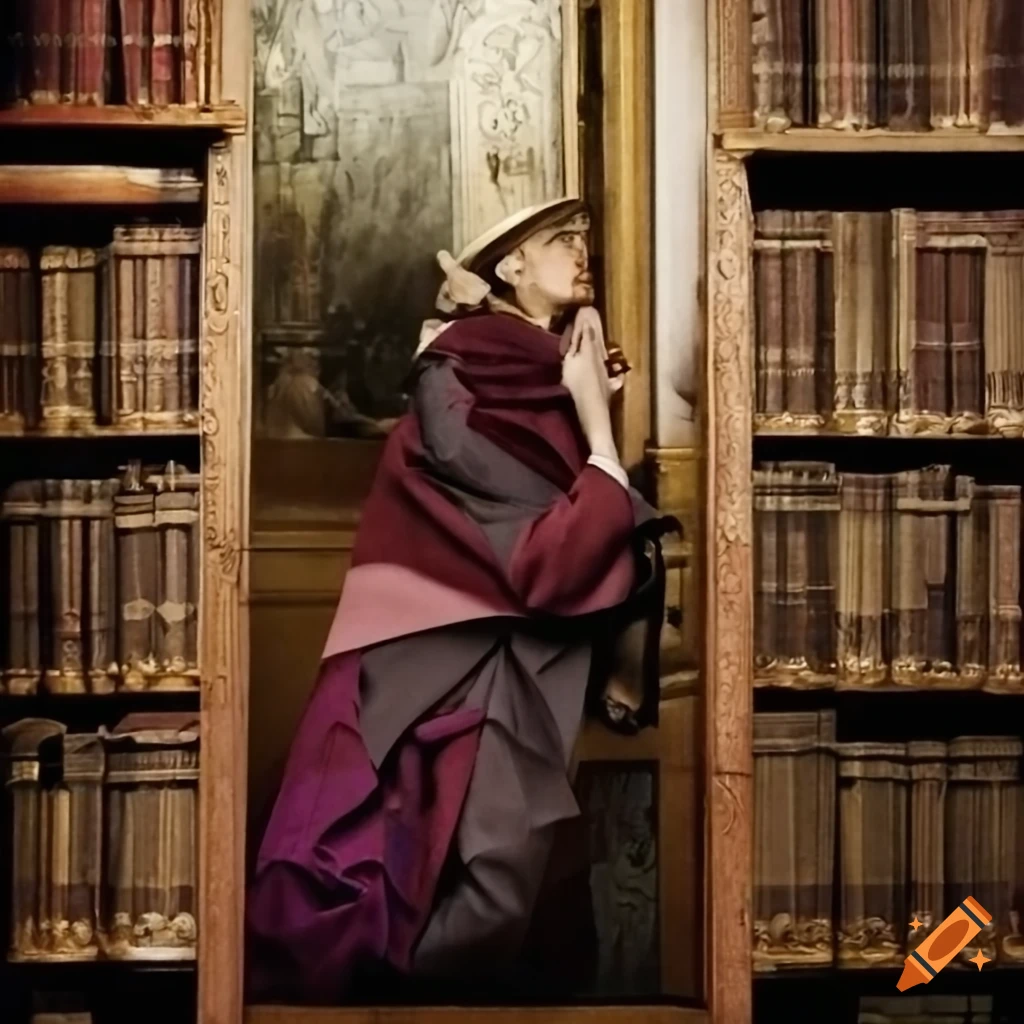 image of an elderly man stealing a book