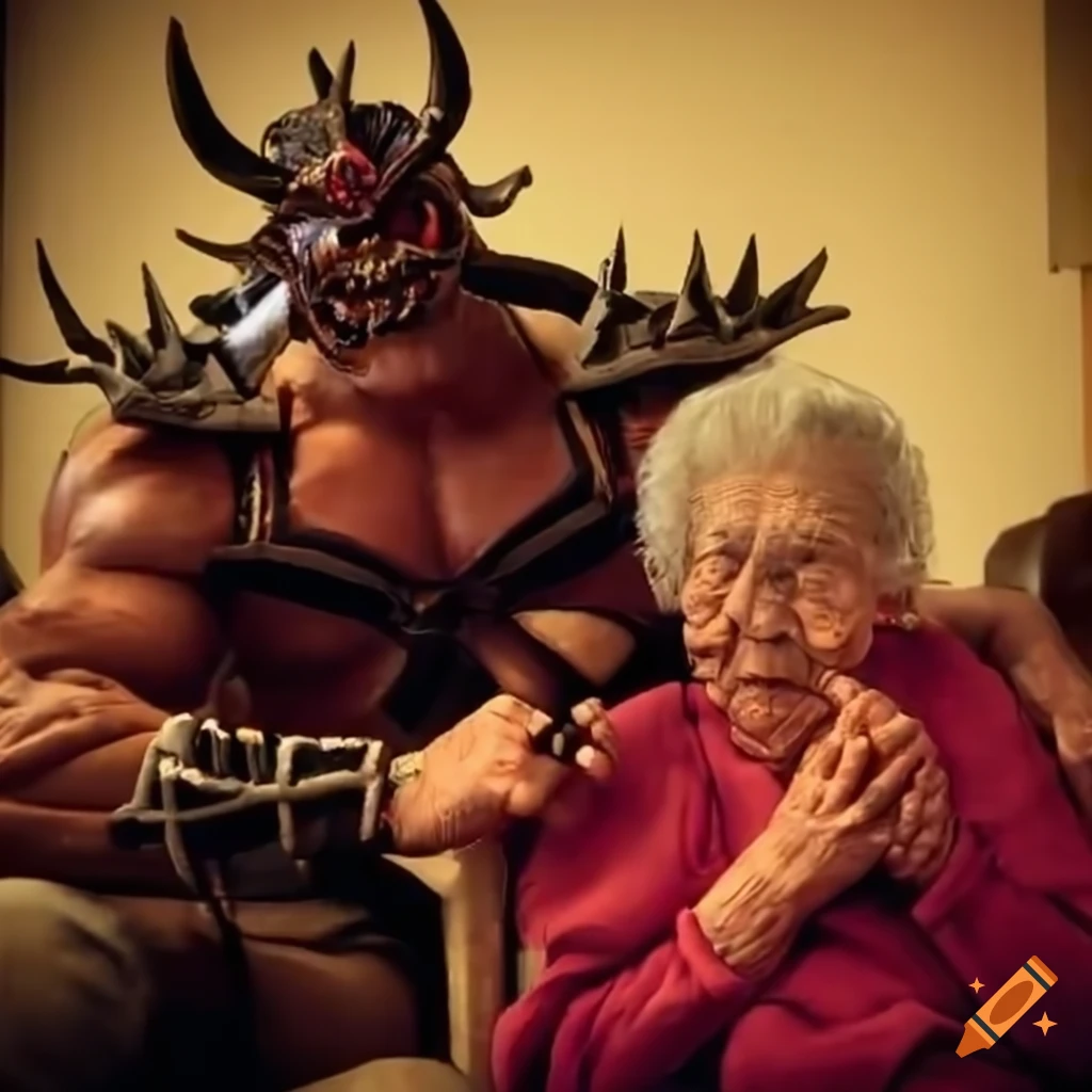 Shao kahn with a grandma