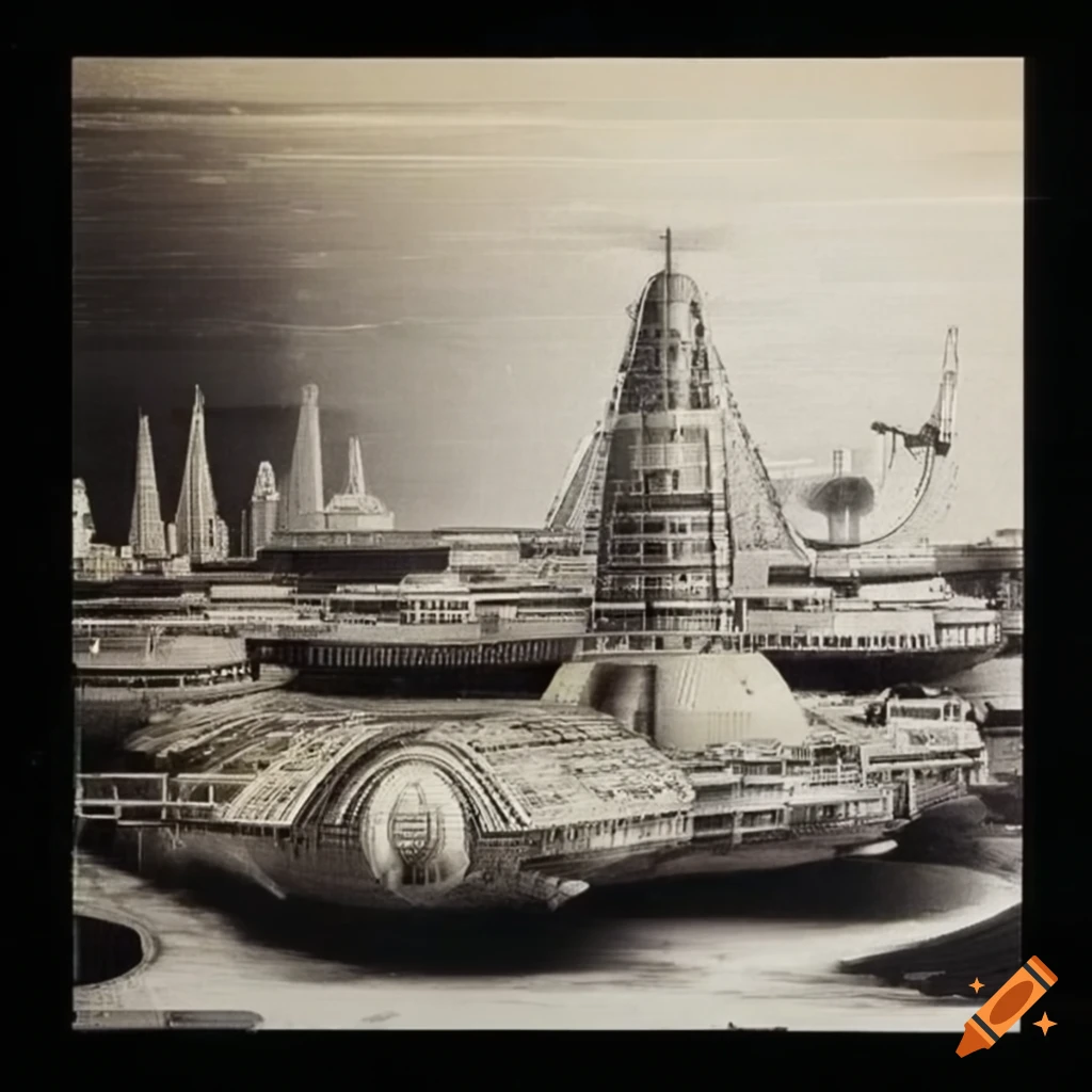 Venusian industrial megastructure art