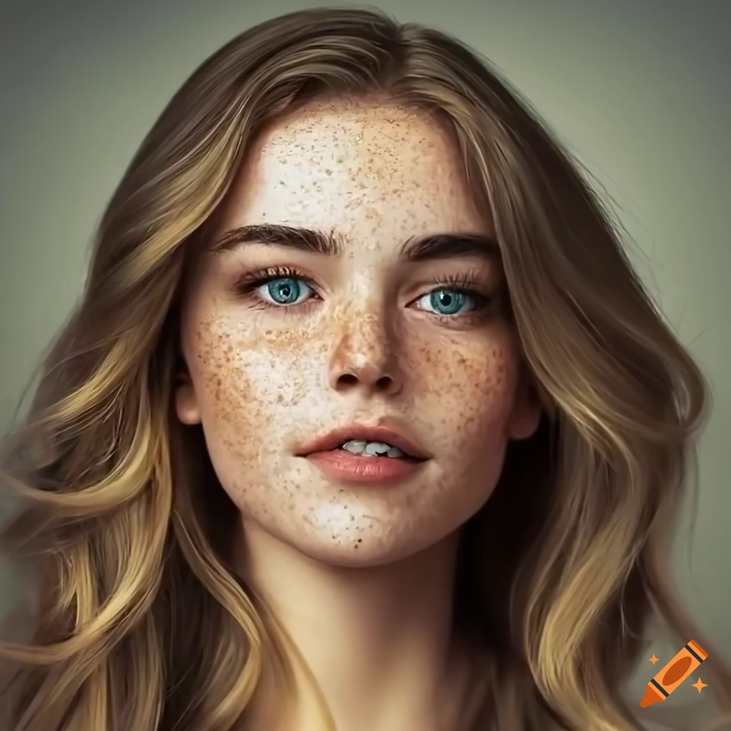 Portrait Of A Beautiful Young Woman With Freckles 6149