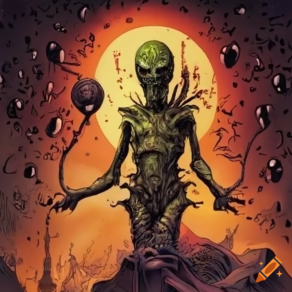 heavy metal album cover art with aliens