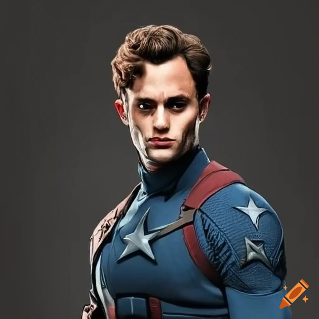 image-of-penn-badgley-as-captain-america-on-craiyon
