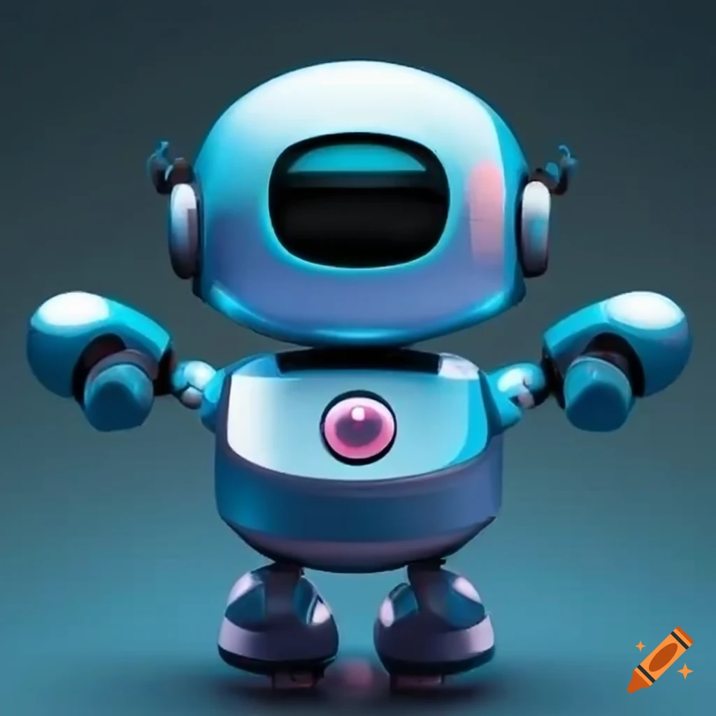 cute friendly cartoon robot