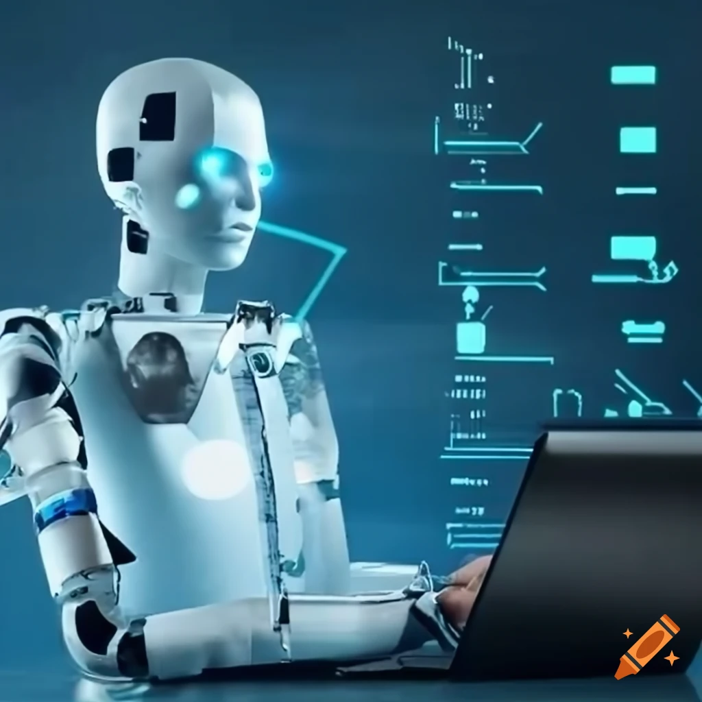 image of a motivated management accountant working with AI