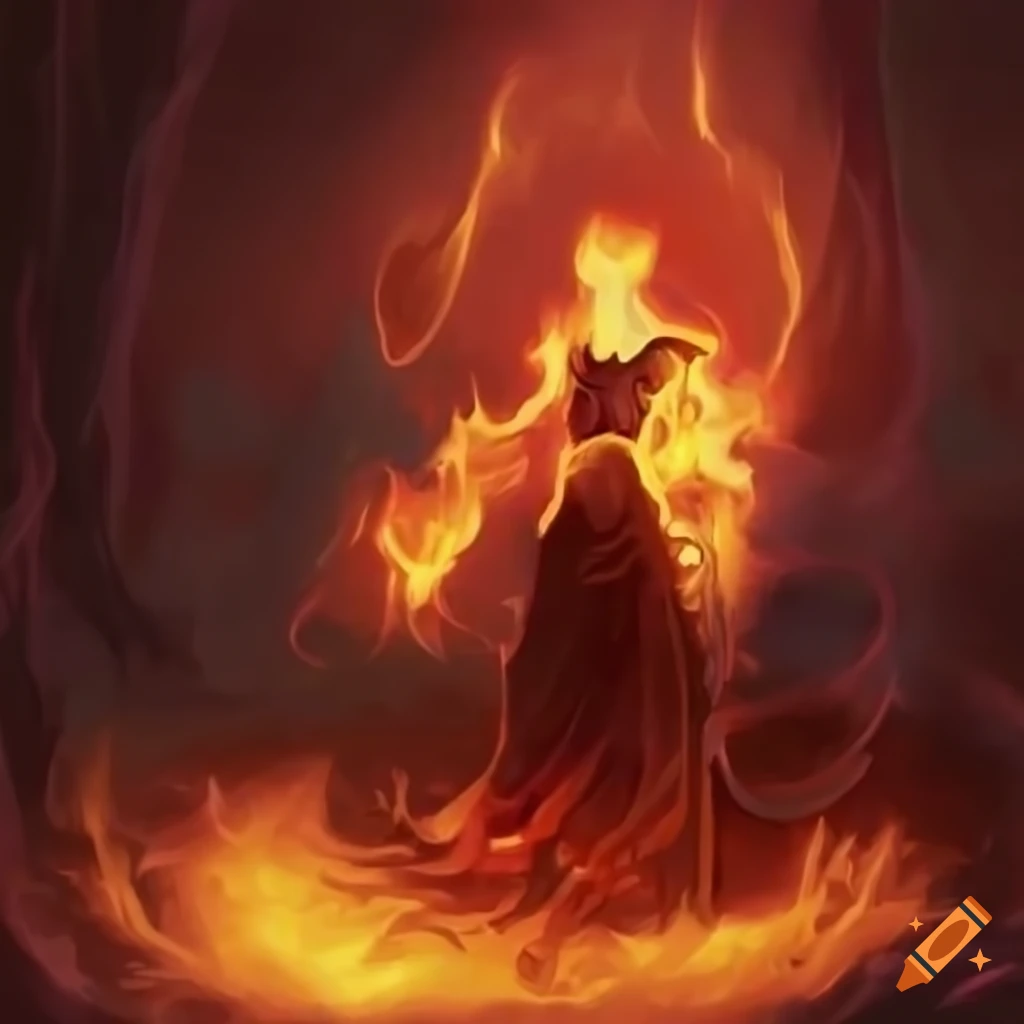 Character Illustration Of Flame Poltergeist From 5e Dnd On Craiyon