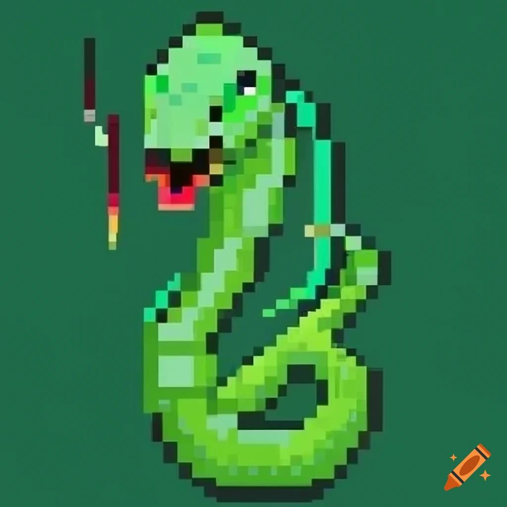 8-bit-pixel-art-of-a-green-snake