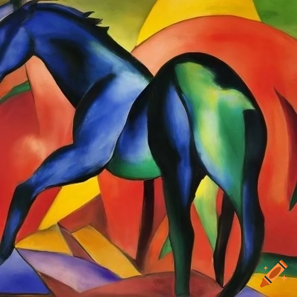 modern art painting of horses by Franz Marc