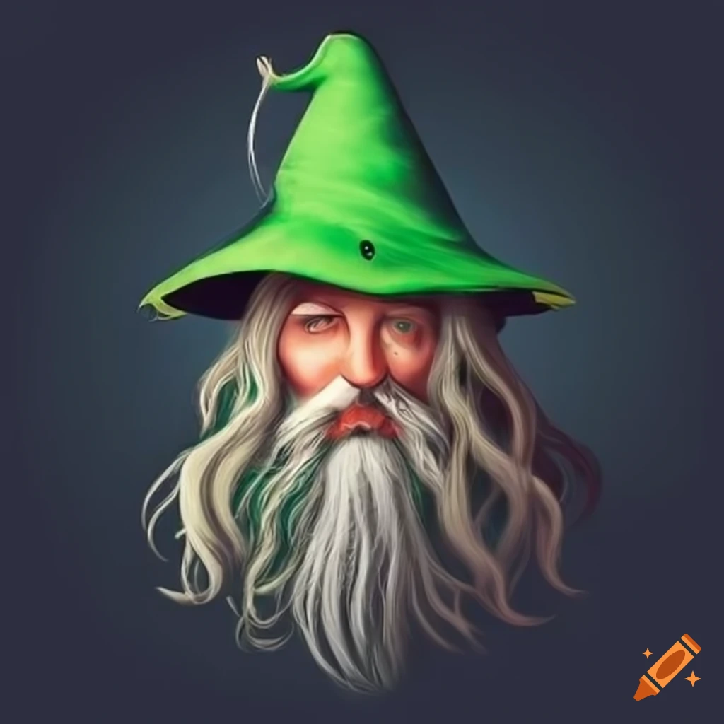 Bearded wizard in a green hat