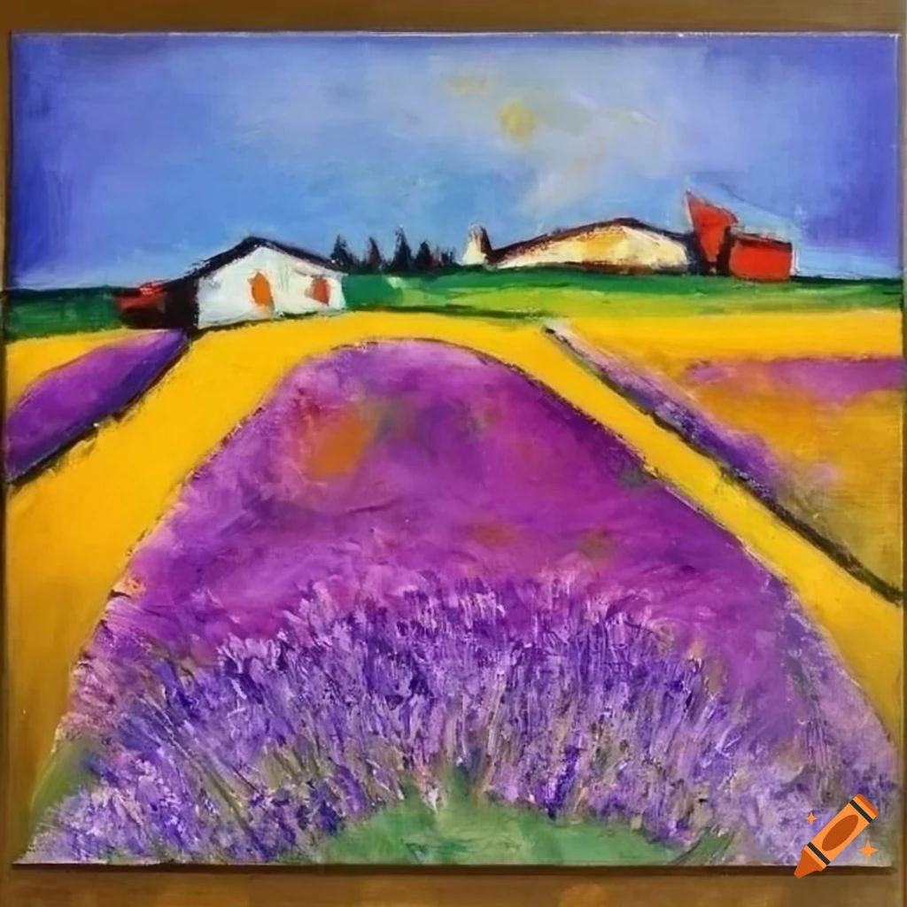 Oil painting of lavender fields by modigliani