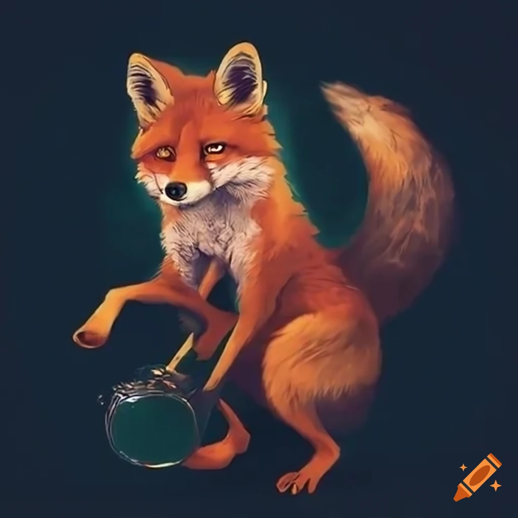 Image of a fox with a drink on craiyon