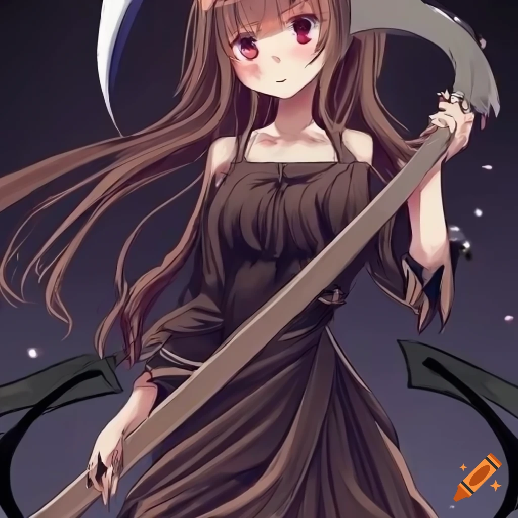 Grim Reaper, dress, skeleton, death, bow, flower hair, scythe, hot, anime  girl, HD wallpaper | Peakpx