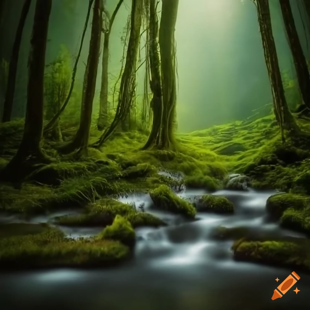 forêts de cristal et des lacs miroitants