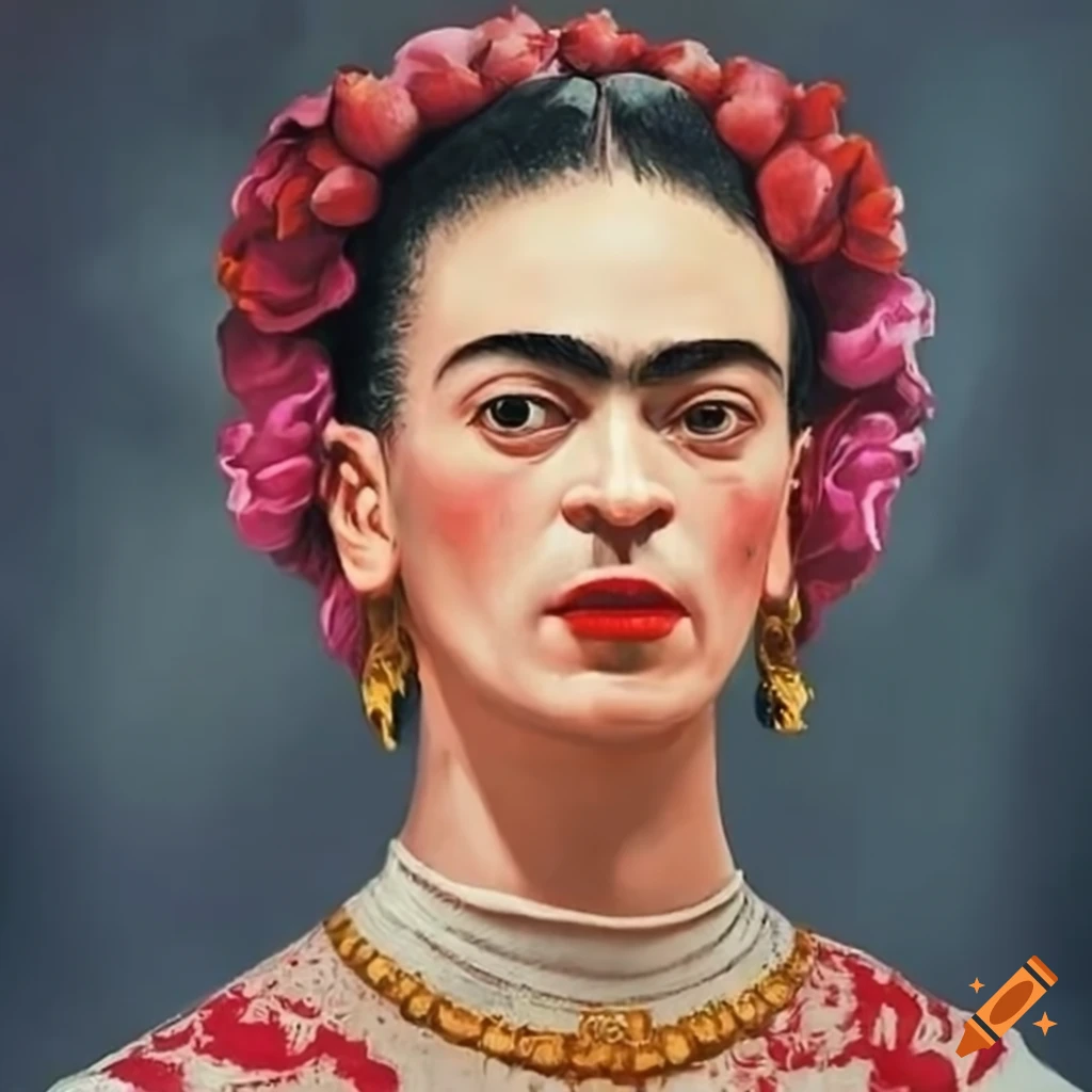 Portrait of frida kahlo smiling on Craiyon