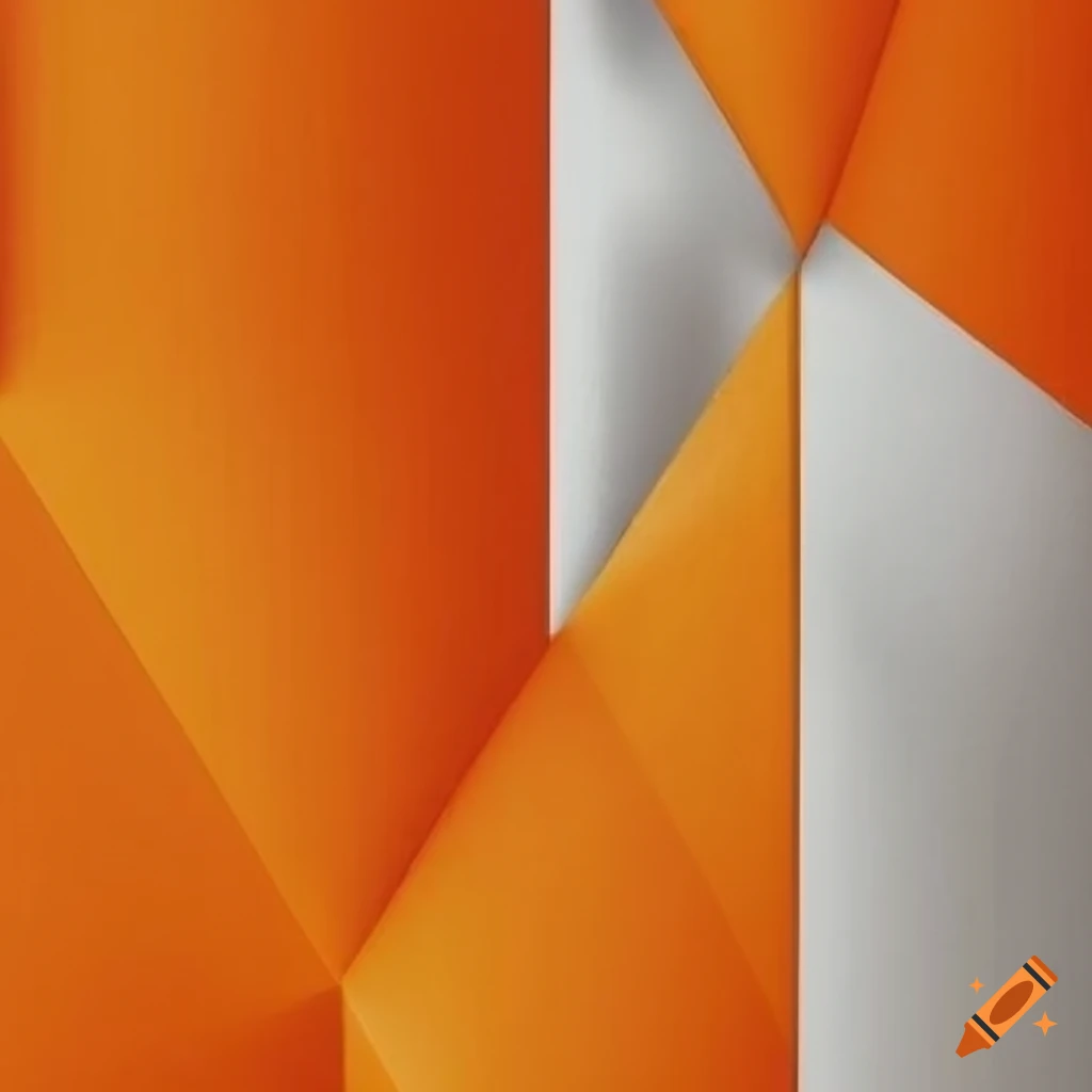 geometric artwork in orange and white