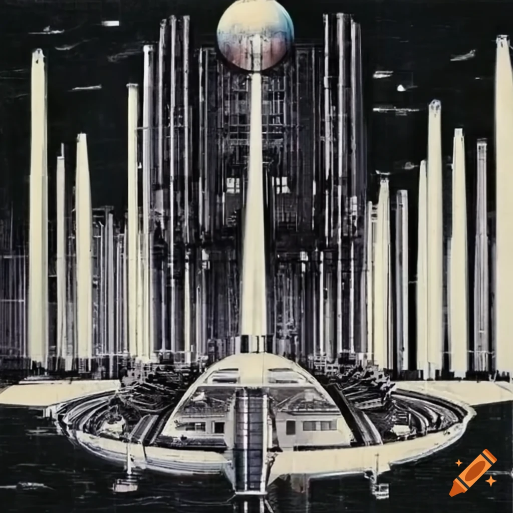 Venusian industrial megastructure art