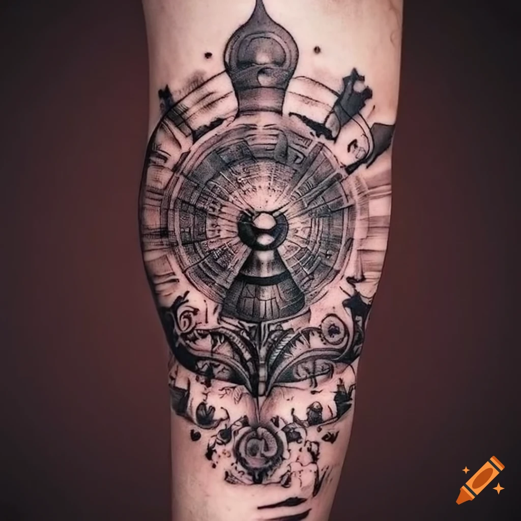 tattoo-clock-spiral-masonic-pyramid-eye-providence-square-… | Flickr