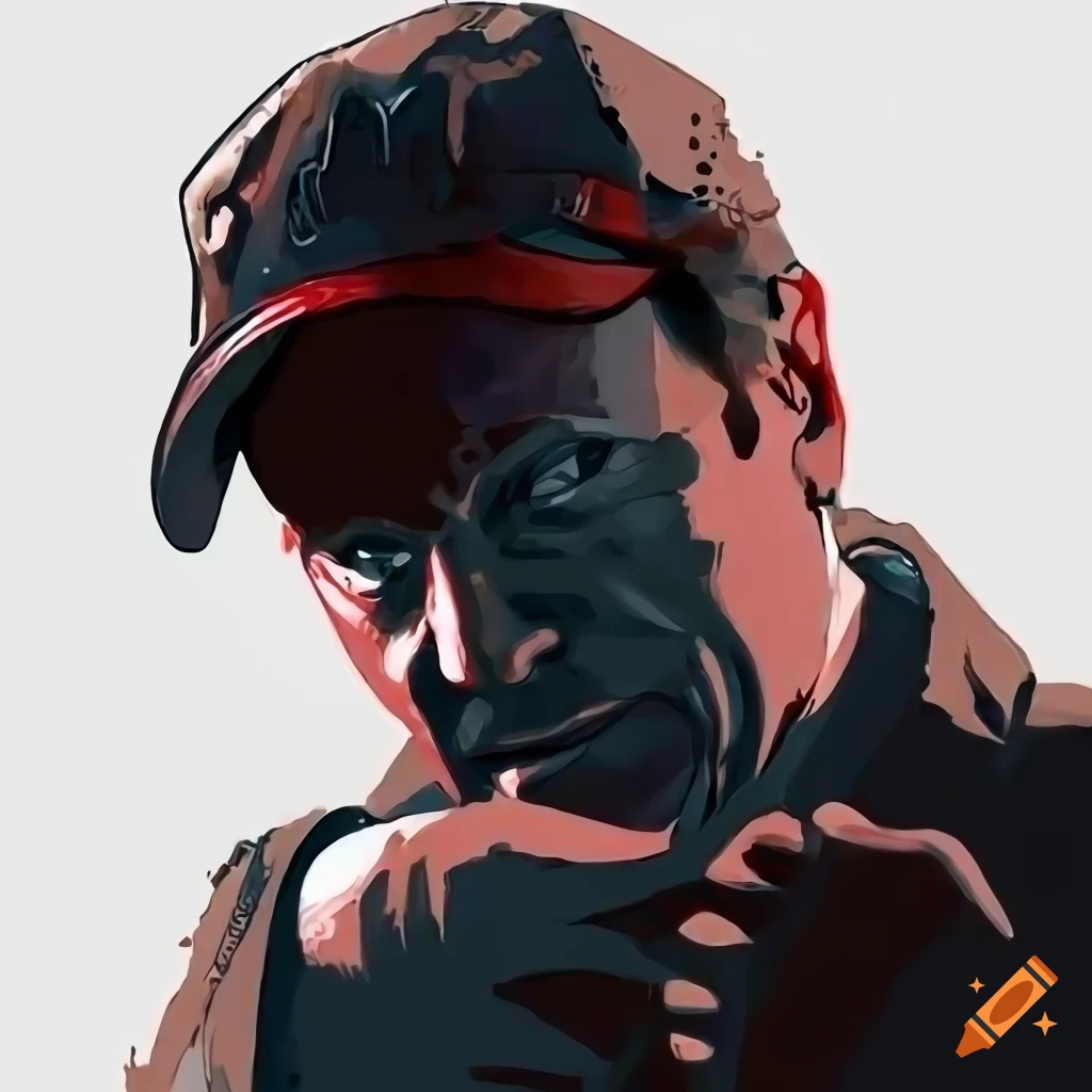 digital art of Jack Bauer in a post-apocalyptic setting