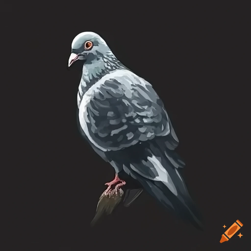 humorous illustration of a pigeon with an Airsoft gun