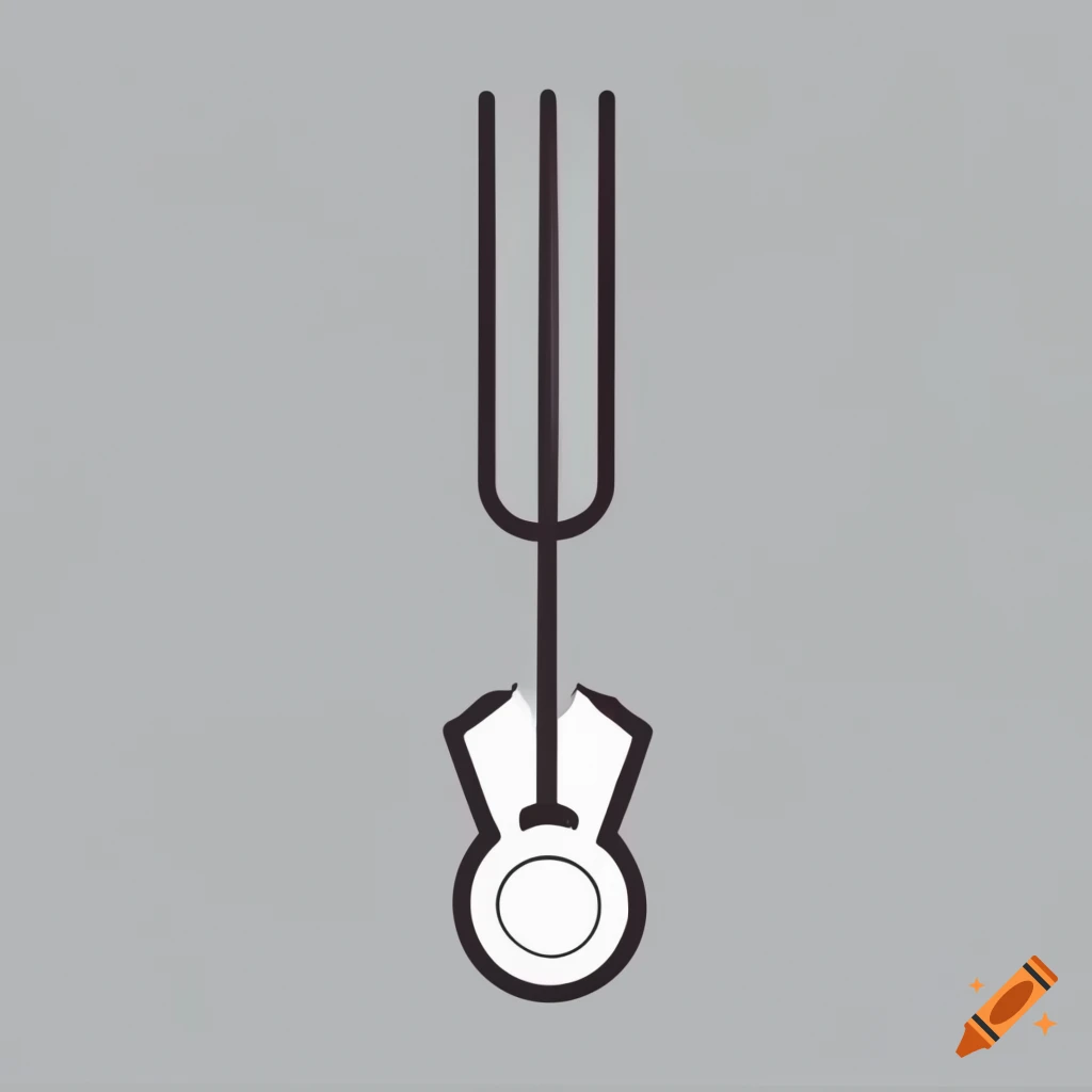 Simplistic tuning fork logo design on Craiyon