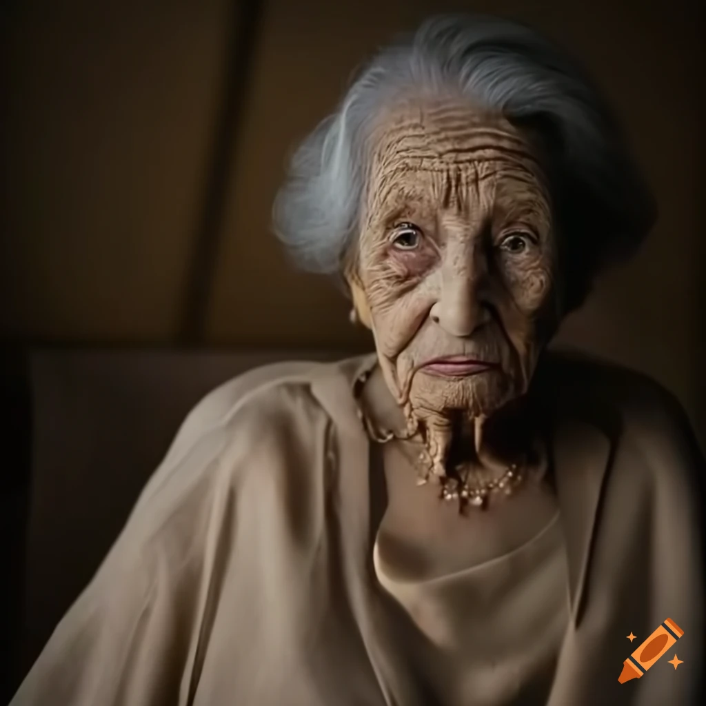 cinematic portrait of an elderly woman