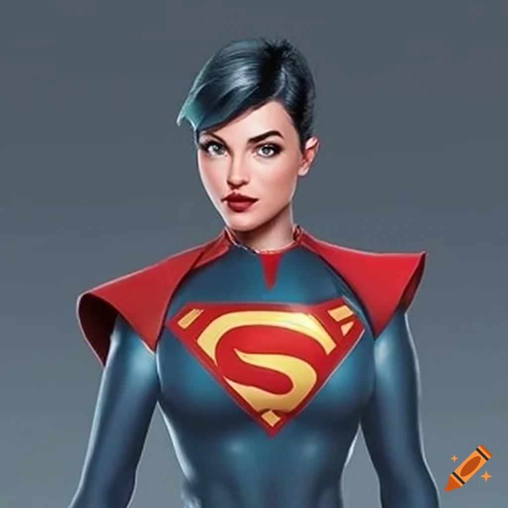  Female superhero with sidecut hair and short horns on Craiyon