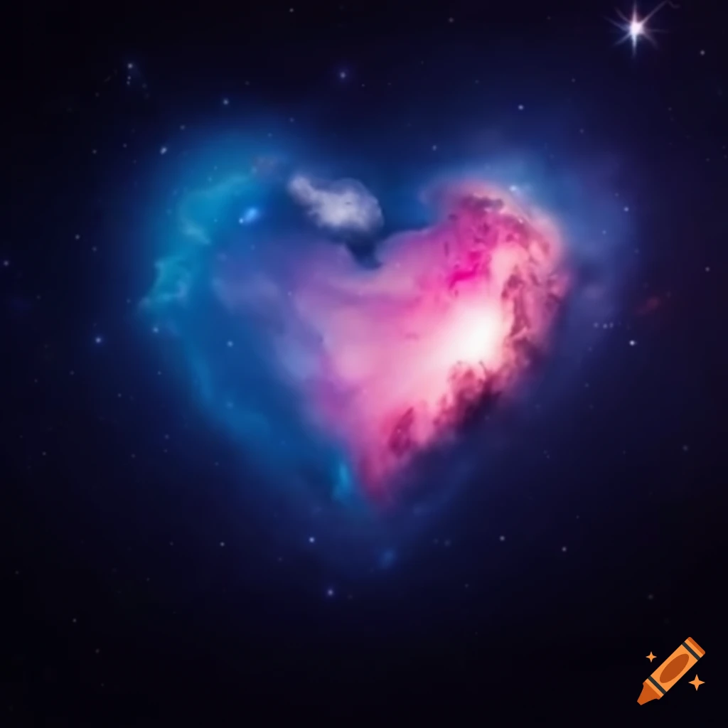 digital art of a heart hidden behind a cosmic cloud