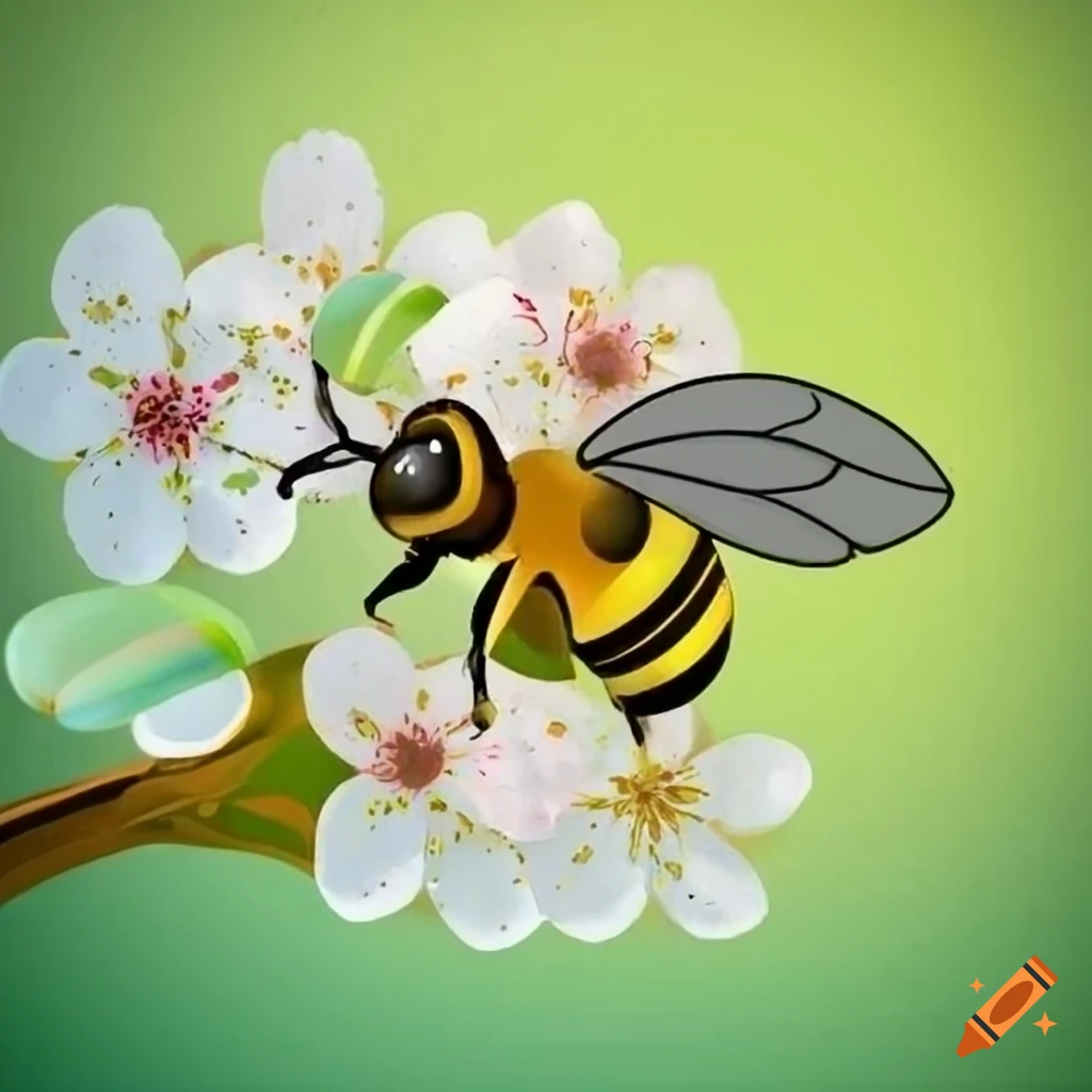 illustration of a bee with a blossom