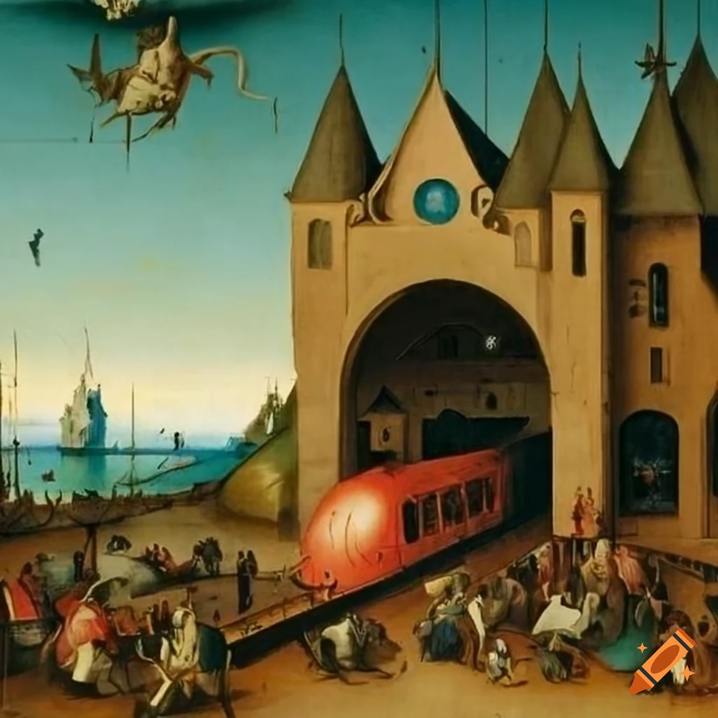 Hieronymus Bosch's painting of a train station