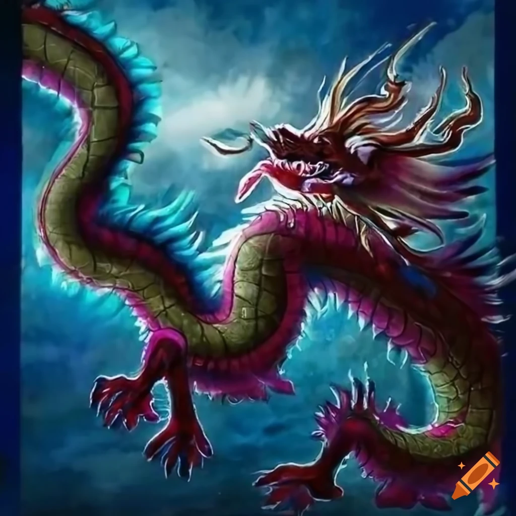 Chinese dragon painting on Craiyon