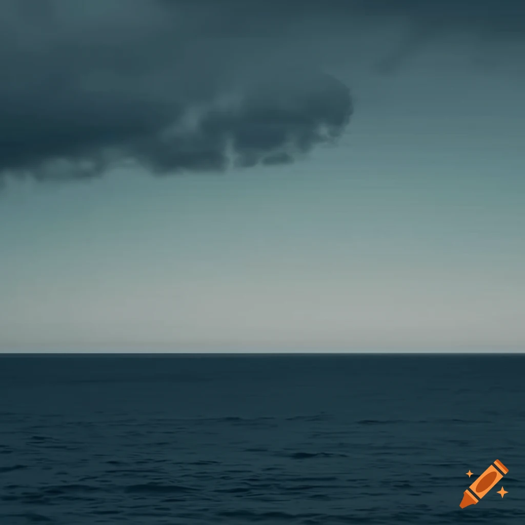 ethereal minimalist depiction of an ocean horizon
