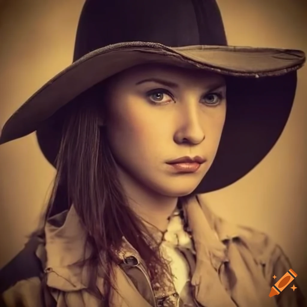 vintage portrait of a rugged cowgirl