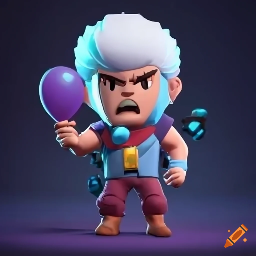 Gus From Brawl Stars Holding A Balloon On Craiyon