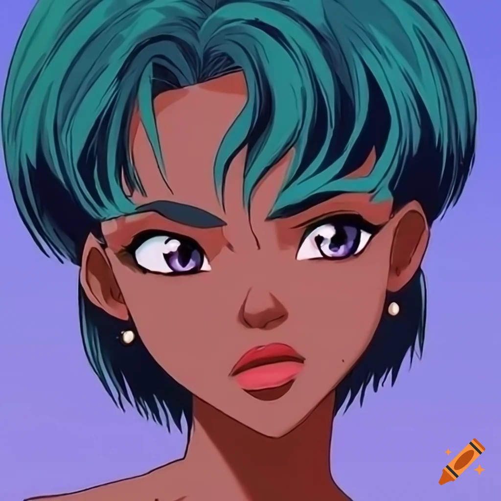 80s 90s Anime Girl With Teal Hair On Craiyon