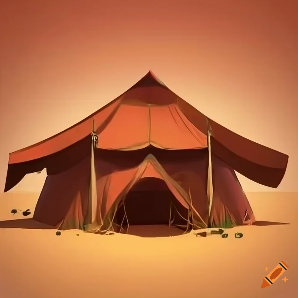 modern tent for 4 people in a desert oasis