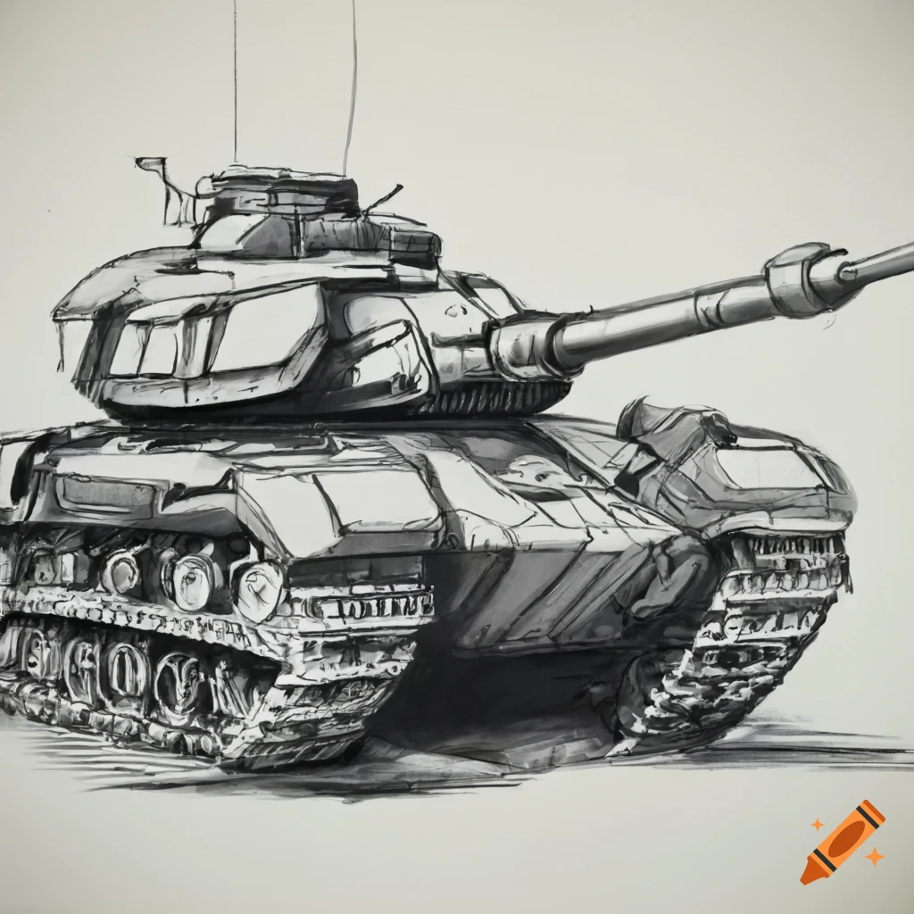 Battle tank art Black and White Stock Photos & Images - Alamy