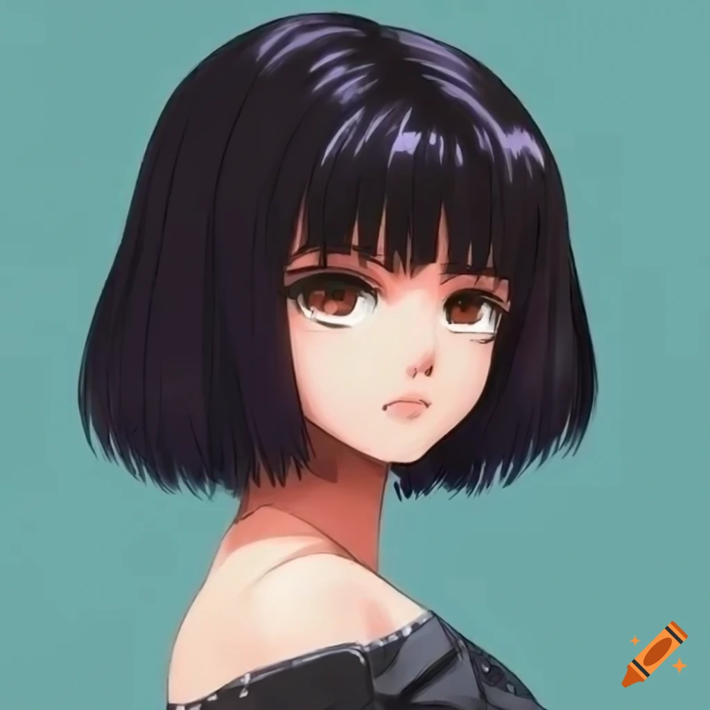 90s Anime Girl With Black Hair On Craiyon 