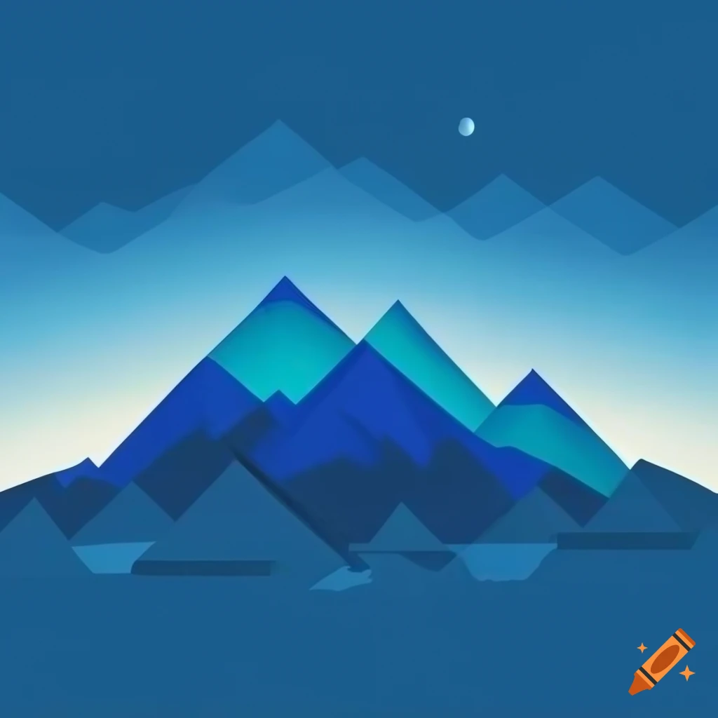 Geometric mountain landscape desktop background on Craiyon