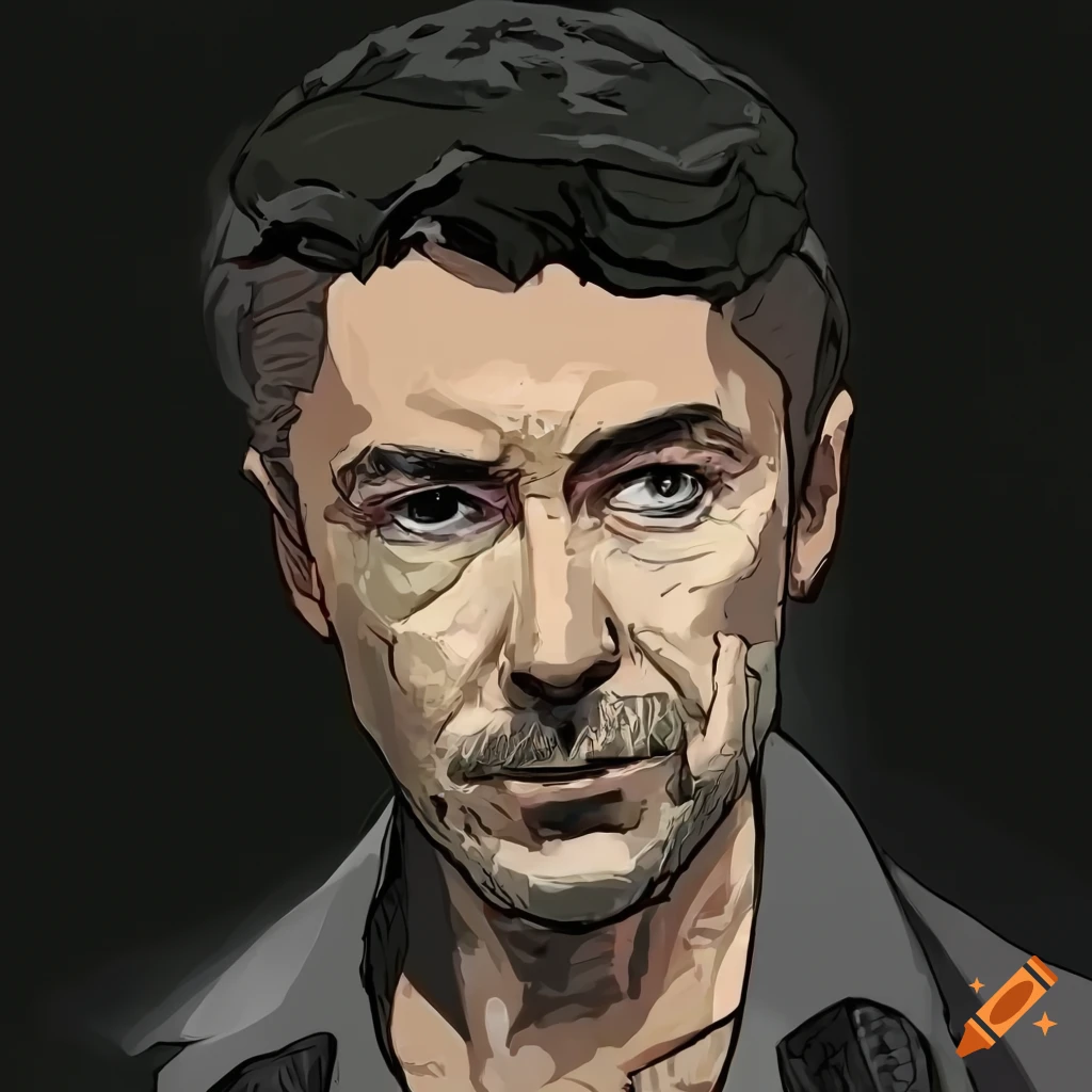 Digital art of aidan gillen in a post apocalyptic style on craiyon