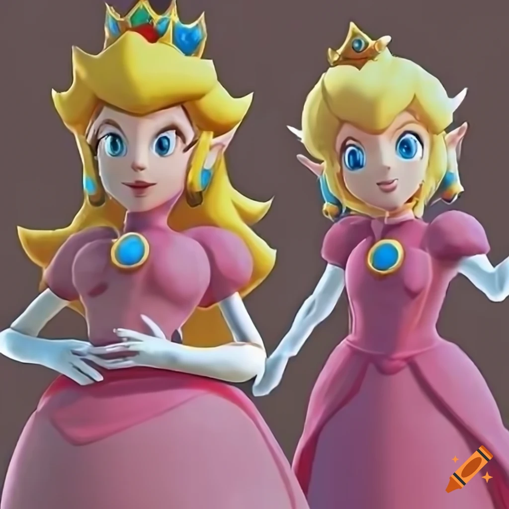 Princess peach and link in swapped costumes