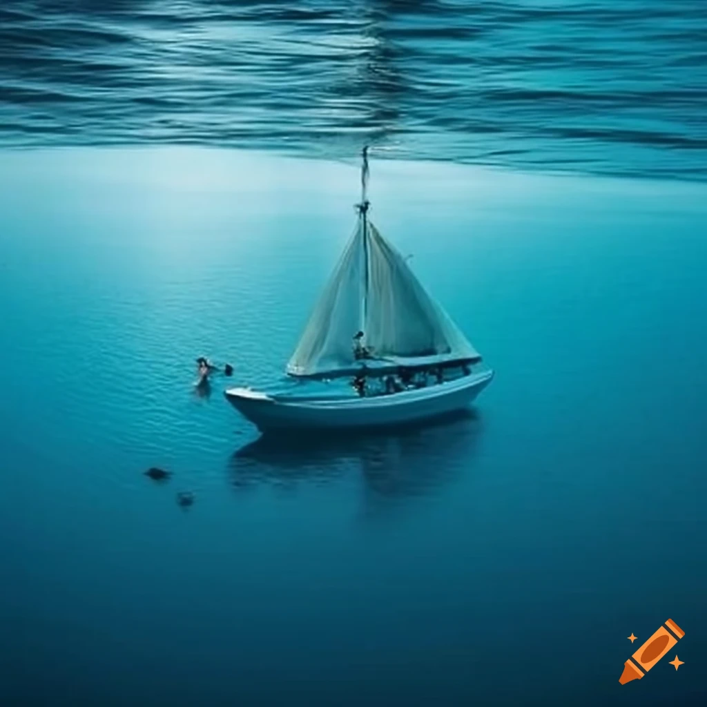 Sailing Boat On Open Sea On Craiyon