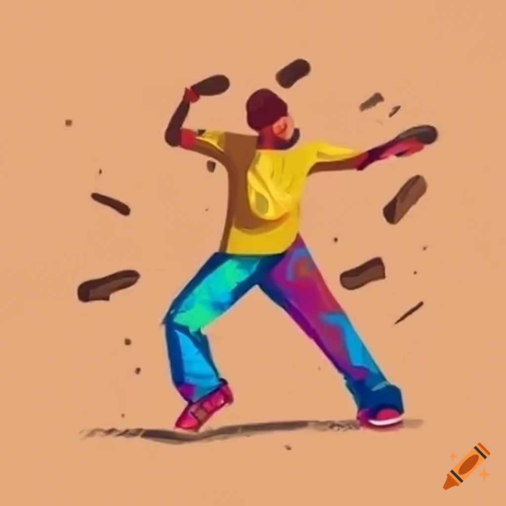 Black and white drawing of someone throwing wood chips on Craiyon