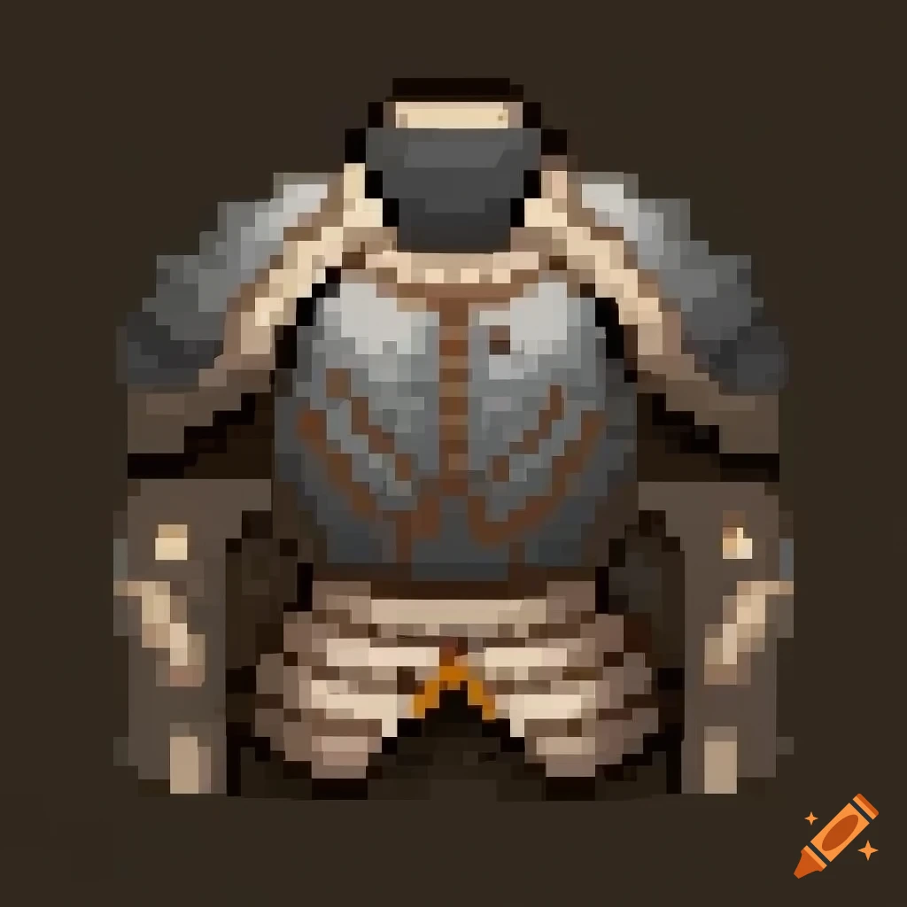 Pixel art of a medieval chest armor