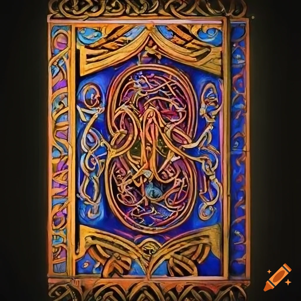 Celtic illuminated manuscript frontispiece by ivan biliban on Craiyon